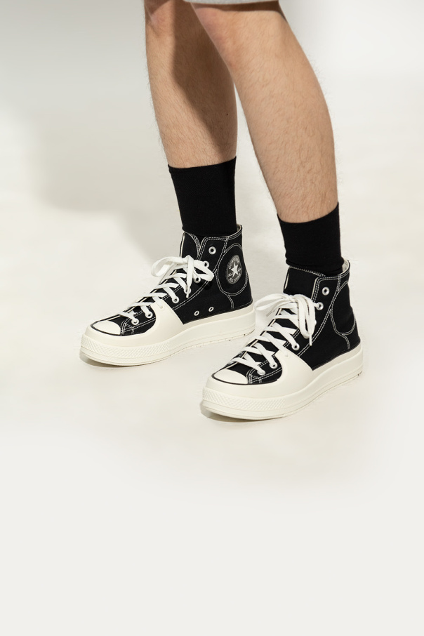 SchaferandweinerShops KR The Stussy x converse cuir Chuck and the One Star arrive June 16 at Stussy and Convese Black Chuck Taylor All Star Construct Hi sneakers Converse